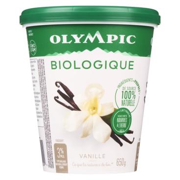 Olympic Yogourt de type balkan vanille biologique 3% M.G. 650g