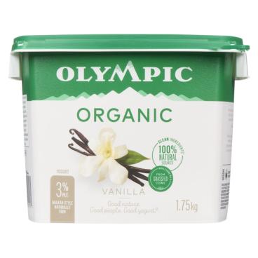 Olympic Organic Vanilla Balkan Style Yogurt 3% M.F. 1.75kg
