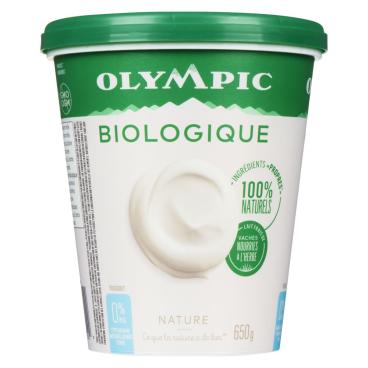 Olympic Yogourt biologique nature de type balkan 0% M.G. 650g