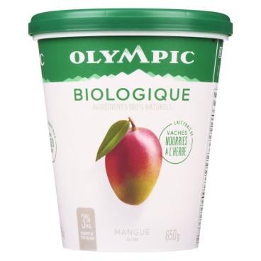Olympic Yogourt biologique mangue de type balkan 3% M.G. 650g