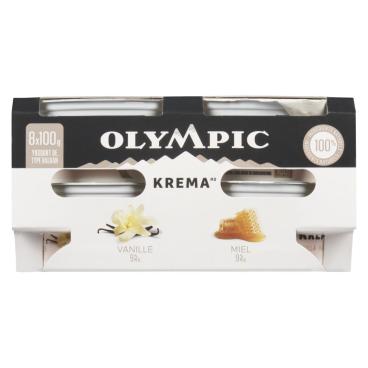 Olympic Yogourt de type balkan vanille miel 9% M.G. 8x100g