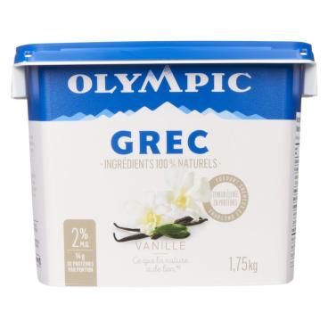 Olympic Yogourt grec vanille 2% M.G. 1.75kg