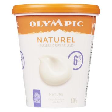 Olympic Yogourt naturel nature 6% M.G. 650g