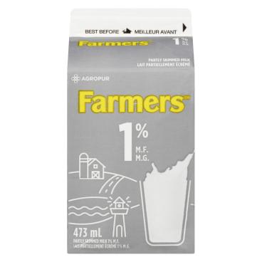Farmers Partly Skimmed Milk 1% M.F. 473ml
