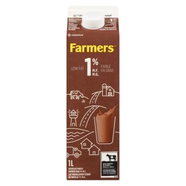 Farmers Partly Skimmed Chocolate Milk 1% M.F. 1L