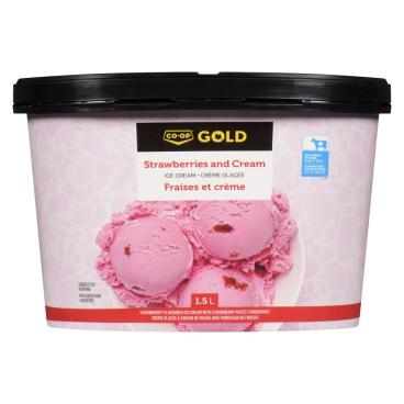 CO-OP Gold Strawberries N' Cream Ice Cream 1.5L