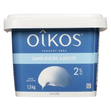 Oîkos Yogourt grec nature sans sucre ajouté 2% M.G. 1.5kg
