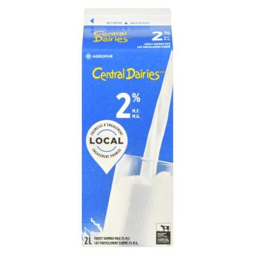 Central Dairies Partly Skimmed Milk 2% M.F. 2L