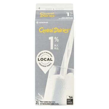 Central Dairies Partly Skimmed Milk 1% M.F. 2L