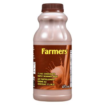 Farmers Partly Skimmed Chocolate Milk 1% M.F. 473ml