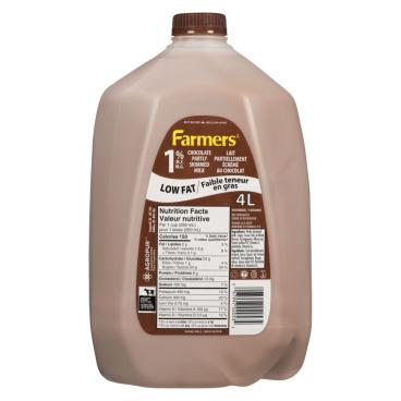 Farmers Partly Skimmed Chocolate Milk 1% M.F. 4L