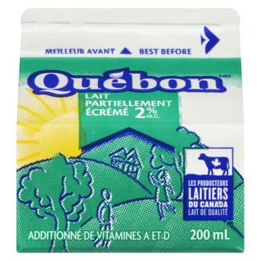 Québon Lait partiellement écrémé 2% M.G. 200ml