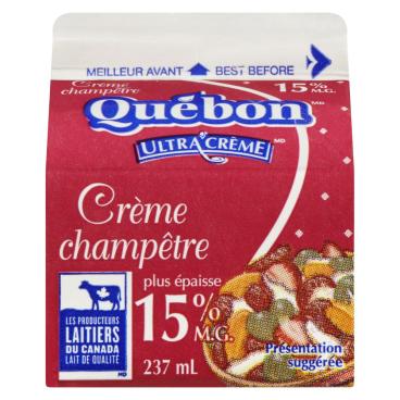 Québon Crème champêtre 15% M.G. 237ml