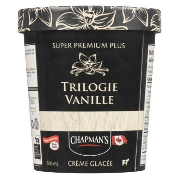 Chapman's Crème glacée super premium plus trilogie vanille 500ml