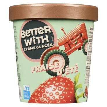 Betterwith Ice Cream Crème glacée fraise d'été 473ml