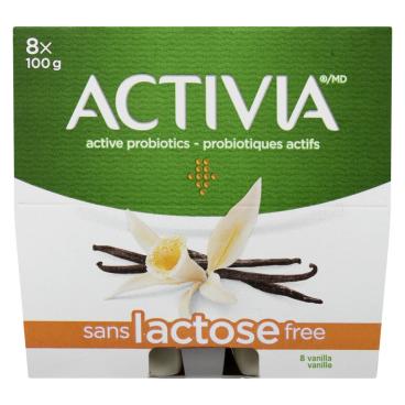 Activia Lactose Free Vanilla Probiotic Yogurt 8x100g