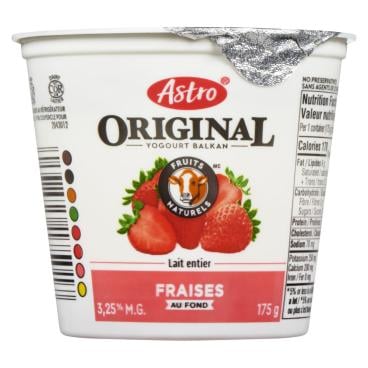 Astro Yogourt balkan fraises au fond 3.25% M.G. 175g