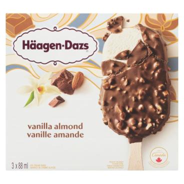 Häagen-Dazs Vanilla Ice Cream With Milk Chocolate & Almonds Ice Cream Bars 3x88ml