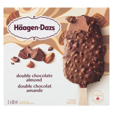 Häagen-Dazs Double Chocolate Almond Ice Cream Bars 3x88ml