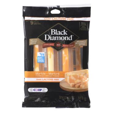 Black Diamond Lactose Free Marble Cheddar Sticks 189g