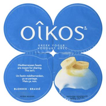 Oîkos Banana Greek Yogurt 2% M.F. 4x100g