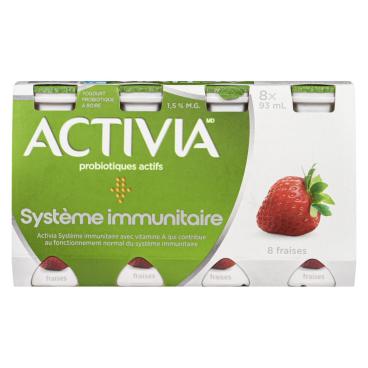 Activia Yogourt probiotique à boire fraises 1.5% M.G. 8x93ml