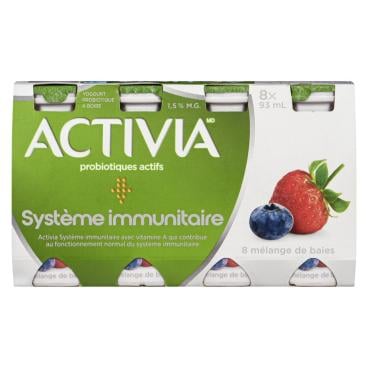 Activia Yogourt probiotique à boire mélange de baies 1.5% M.G. 8x93ml