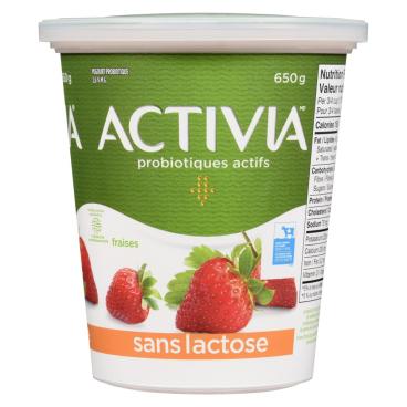 Activia Yogourt probiotique sans lactose fraises 650g