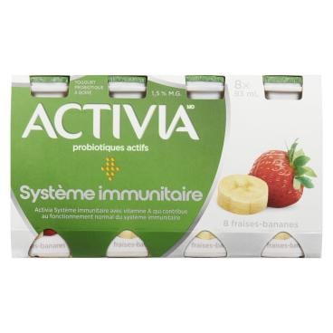Activia Yogourt probiotique à boire fraises bananes 1.5% M.G. 8x93ml