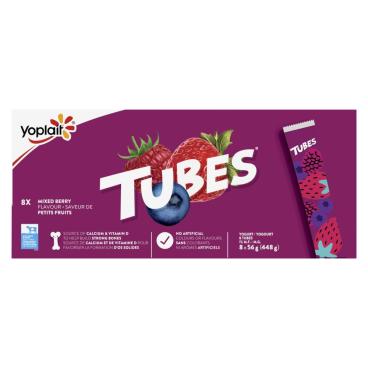 Tubes Mixed Berry Drinkable Yogurt 1% M.F. 8x56g