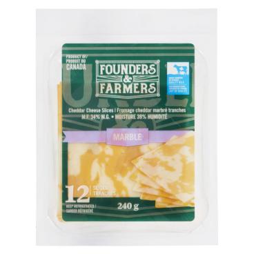 Founders & Farmers Sliced Marble Cheddar 240g