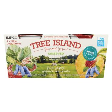 Tree Island Gourmet Yogurt Grass-Fed Fruit Yogurt 6.5% M.F. 4x150g