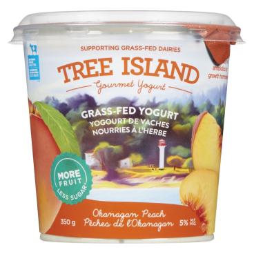 Tree Island Gourmet Yogurt Grass-Fed Okanagan Peach Yogurt 5% M.F. 350g