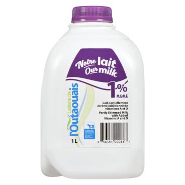 Laiterie de l'Outaouais Partly Skimmed Milk 1% M.F. 1L
