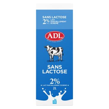 ADL Lait partiellement écrémé sans lactose 2% M.G. 2L