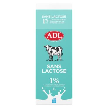 ADL Lait partiellement écrémé sans lactose 1% M.G. 2L