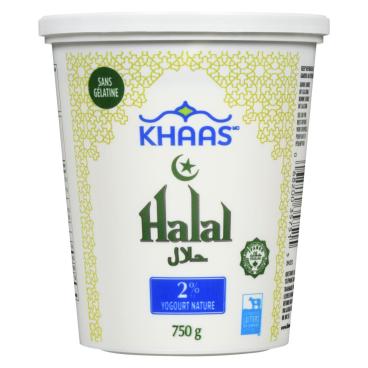 Khaas Halal Yogourt nature 2% M.G. 750g