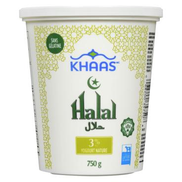 Khaas Halal Yogourt nature 3% M.G. 750G