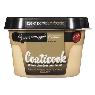 Coaticook La Gourmande Crème glacée à l'ancienne tire et pépites d'érable 1.5L