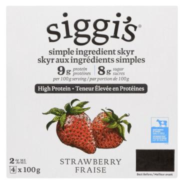 Siggi's Skyr Yogurt Strawberry 2% M.F. 4x100g