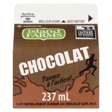Island Farms Lait partiellement écrémé au chocolat 0.8% M.G. 237ml