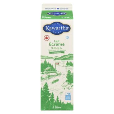 Kawartha Dairy Lait écrémé 0.1% M.G. 1L