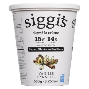 Siggi's Skyr à la crème vanille cannelle 3.25% M.G. 650g