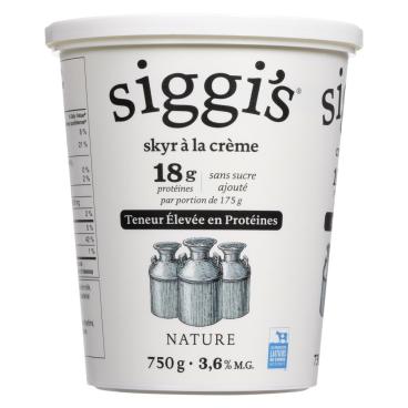 Siggi's Skyr à la crème nature 3.6% M.G. 750g