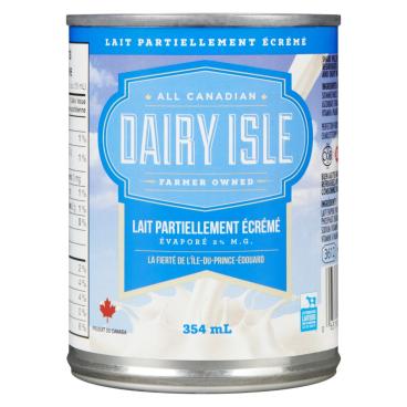 Dairy Isle Lait évaporé partiellement écrémé 2% M.G. 354ml