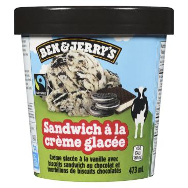 Ben & Jerry's Crème glacée sandwich à la crème glacée 473ml