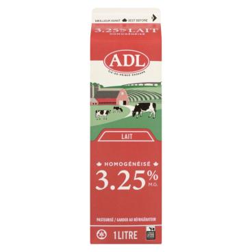 ADL Lait homogénéisé 3.25% M.G. 1L