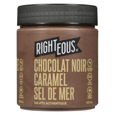 Righteous Gelato chocolat noir caramel sel de mer 473ml