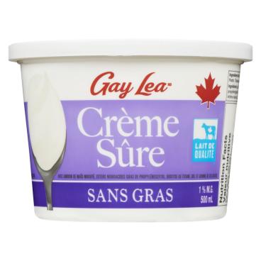 Gay Lea Crème sure sans gras 500ml