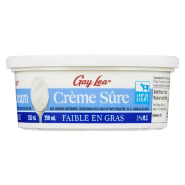 Gay Lea Crème sure faible en gras 250ml